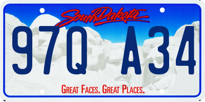 SD license plate 97QA34
