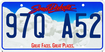 SD license plate 97QA52
