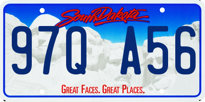 SD license plate 97QA56