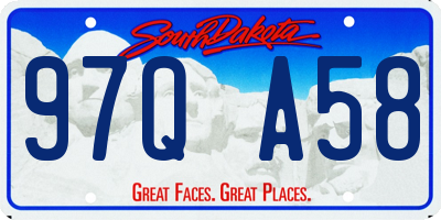 SD license plate 97QA58