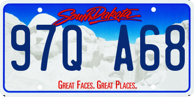 SD license plate 97QA68