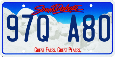 SD license plate 97QA80