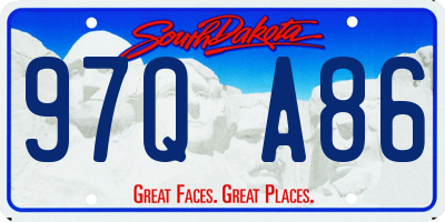SD license plate 97QA86