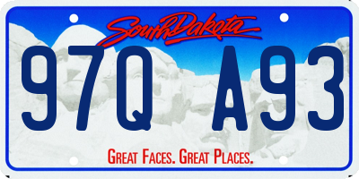 SD license plate 97QA93