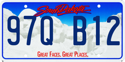 SD license plate 97QB12