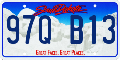 SD license plate 97QB13