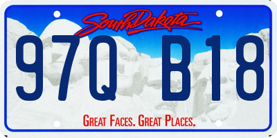 SD license plate 97QB18