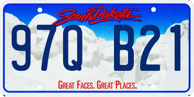 SD license plate 97QB21