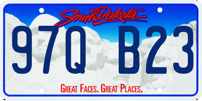 SD license plate 97QB23