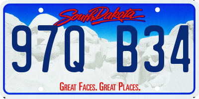 SD license plate 97QB34