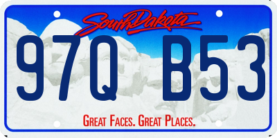 SD license plate 97QB53