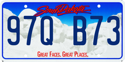 SD license plate 97QB73