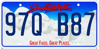 SD license plate 97QB87