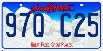 SD license plate 97QC25