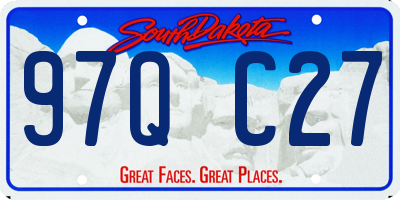 SD license plate 97QC27