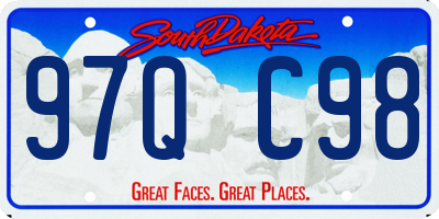 SD license plate 97QC98