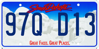 SD license plate 97QD13