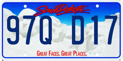 SD license plate 97QD17