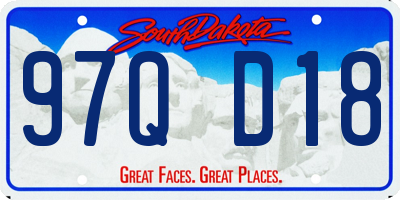 SD license plate 97QD18