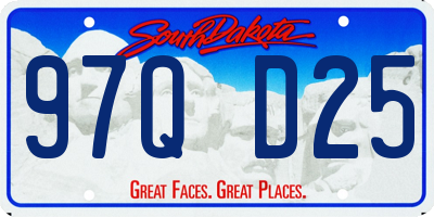 SD license plate 97QD25