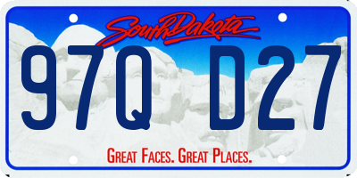 SD license plate 97QD27