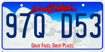 SD license plate 97QD53