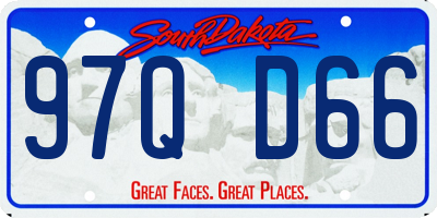 SD license plate 97QD66