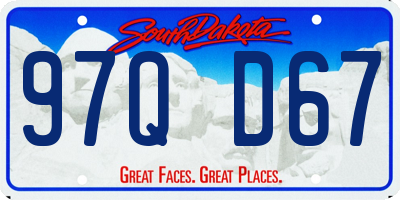 SD license plate 97QD67