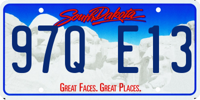 SD license plate 97QE13