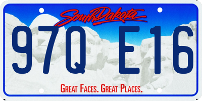 SD license plate 97QE16