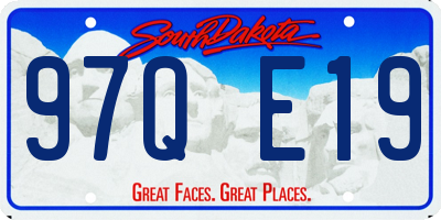 SD license plate 97QE19