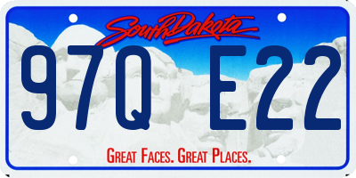 SD license plate 97QE22