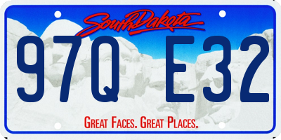 SD license plate 97QE32
