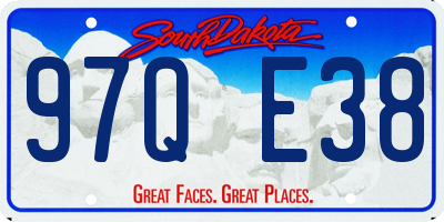 SD license plate 97QE38