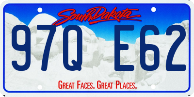 SD license plate 97QE62
