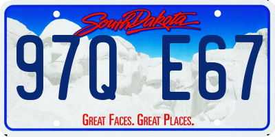 SD license plate 97QE67