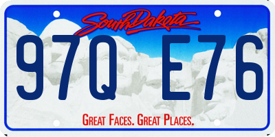 SD license plate 97QE76