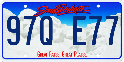 SD license plate 97QE77