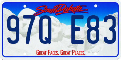 SD license plate 97QE83
