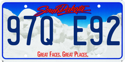 SD license plate 97QE92