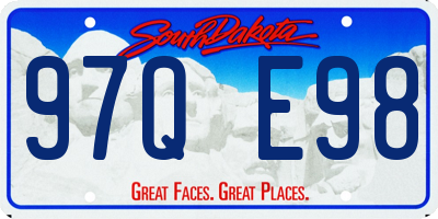 SD license plate 97QE98
