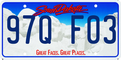 SD license plate 97QF03