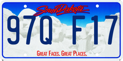 SD license plate 97QF17