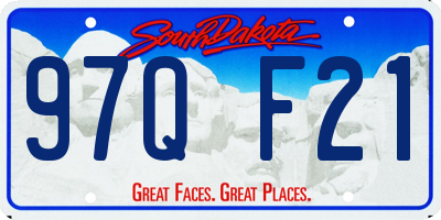 SD license plate 97QF21