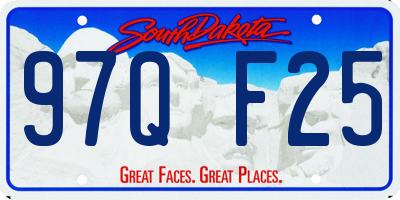 SD license plate 97QF25
