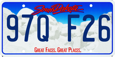 SD license plate 97QF26