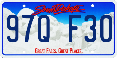 SD license plate 97QF30