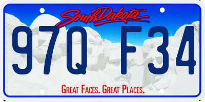 SD license plate 97QF34