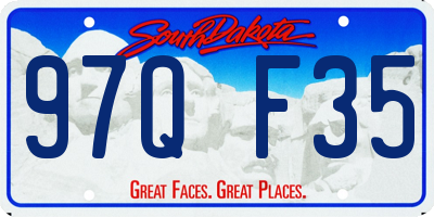 SD license plate 97QF35