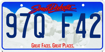 SD license plate 97QF42